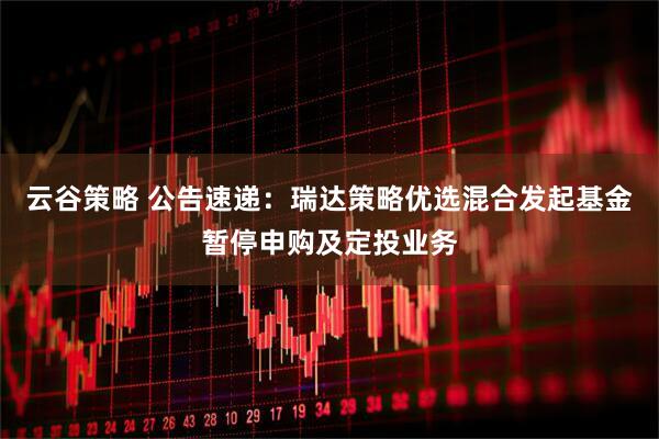 云谷策略 公告速递：瑞达策略优选混合发起基金暂停申购及定投业务